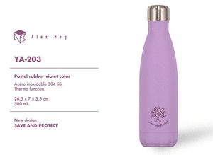 Botella acero inox 500 ml. pastel rubber violet