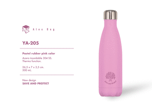 Botella acero inox 500 ml. pastel rubber pink