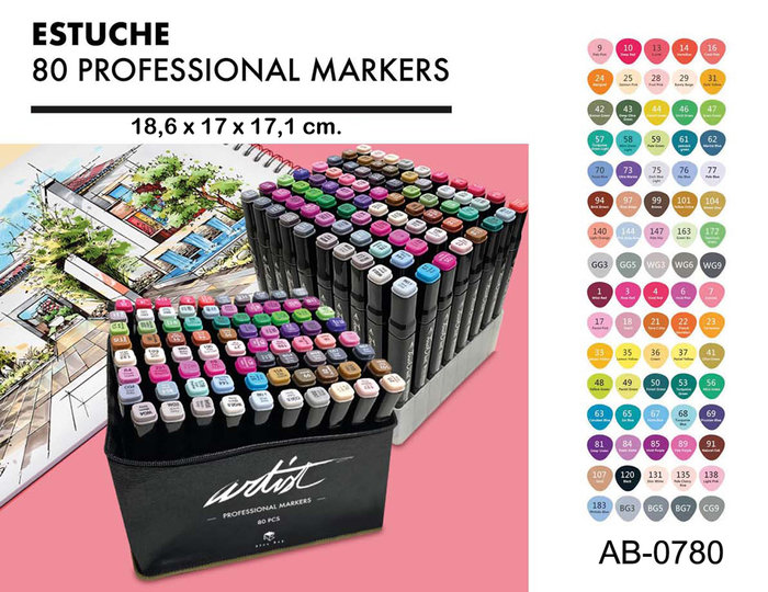 Estuche luxury canvas gama artist 80 colores