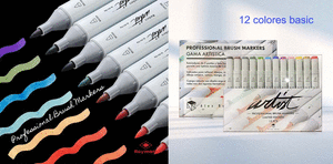 Rotuladores professional brush marker basic colors 12 uds.