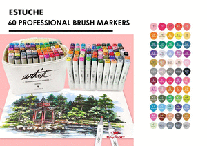 Rotuladores canvas luxe professional brush marker 60 colores