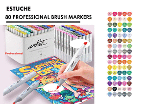 Rotuladores canvas luxe professional brush marker 80 colores