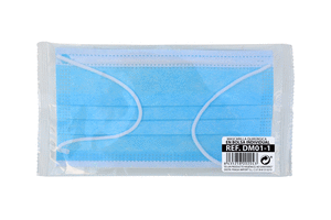 Mascarilla higienica azul en bolsa individual