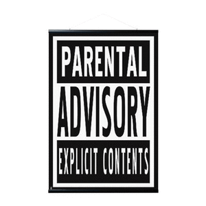 Pack colgador con poster parental advisory vertical