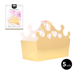 Caja princess oro metalizado carton 5 ud