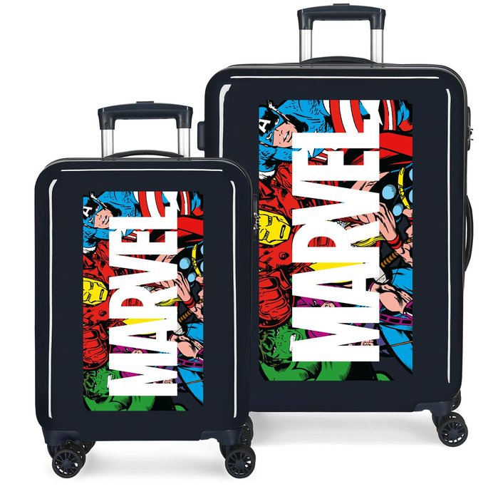 Juego de maletas action marvel rigidas 55-68cm azul - Librería Santa Marina