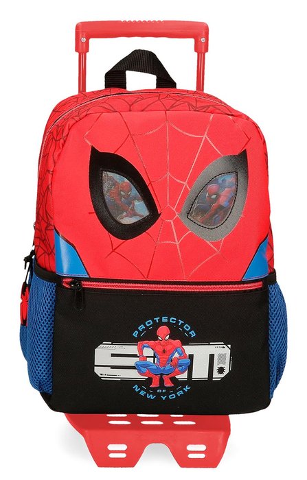 Mochila 32cm spiderman protector + carro - Librería Dorian