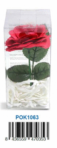 Rosa de jabon roja decoracion caja cuadrada