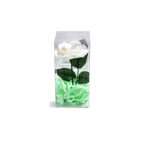 Rosas de jabon color blanco caja cuadrada