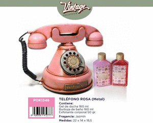 Set de baÑo telefono vintage rosa