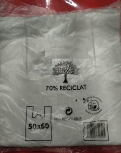 Bolsa camiseta 50x60 70% reciclado 2 kg