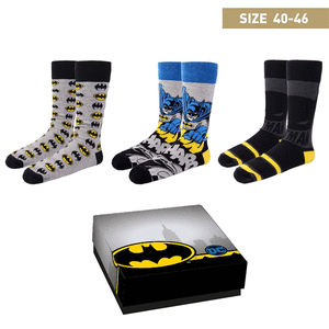 Pack regalo calcetines 3 mod batman talla 40-46