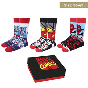 Pack regalo calcetines 3 mod marvel talla 36-41