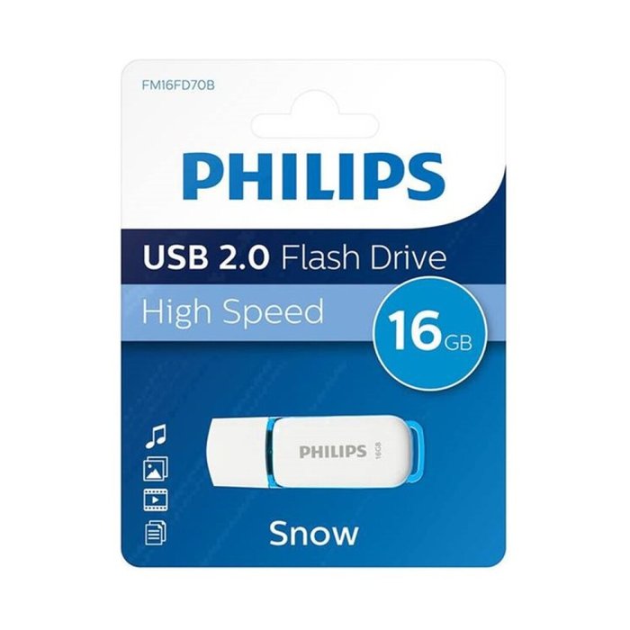 Pendrive usb 2.0 16gb snow philips