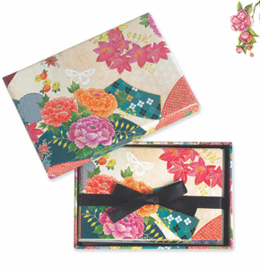 Cuaderno boncahier madame butterfly tarjeta sobre flor colo